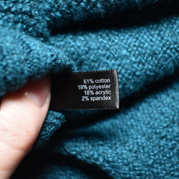 NWT $70 "The Limited" Cable Knit Pullover Sweater - Teal, Womens Medium - Picture 9 of 10
